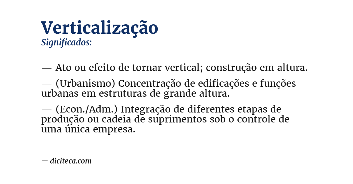 Significado de verticalização