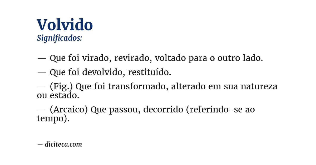 Significado de volvido