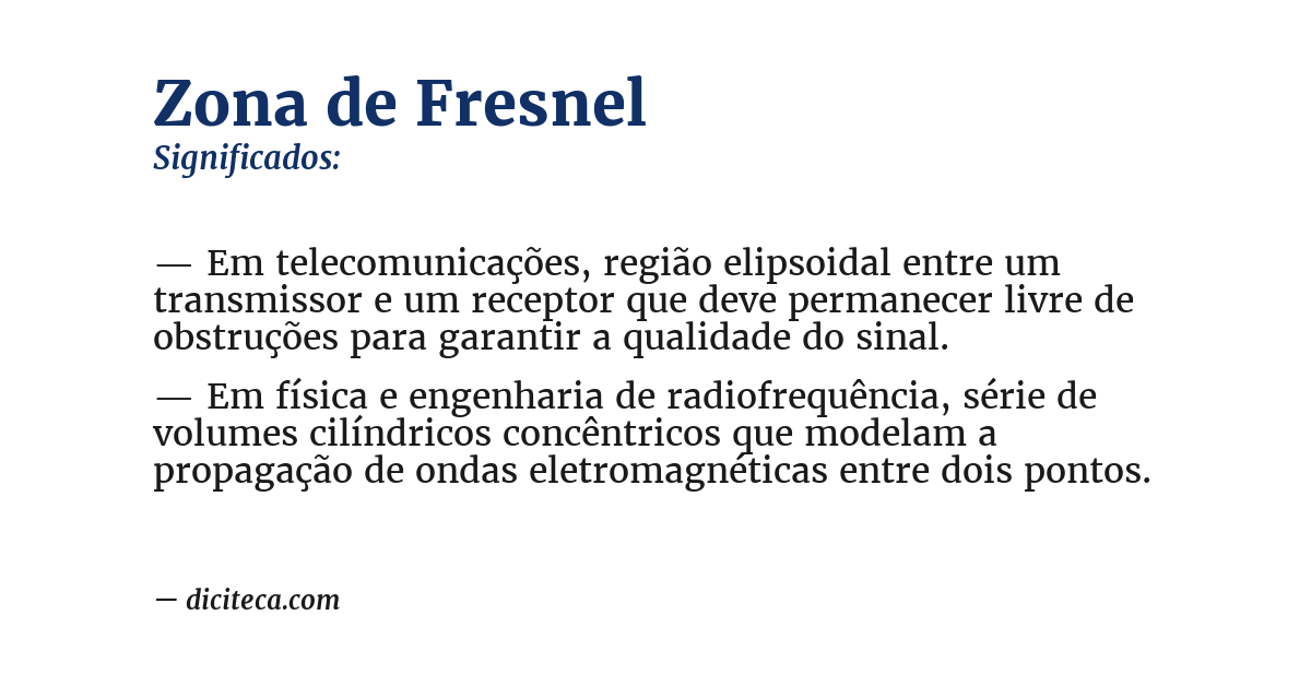 Significado de zona de fresnel