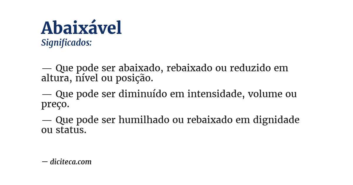 Significado de abaixável