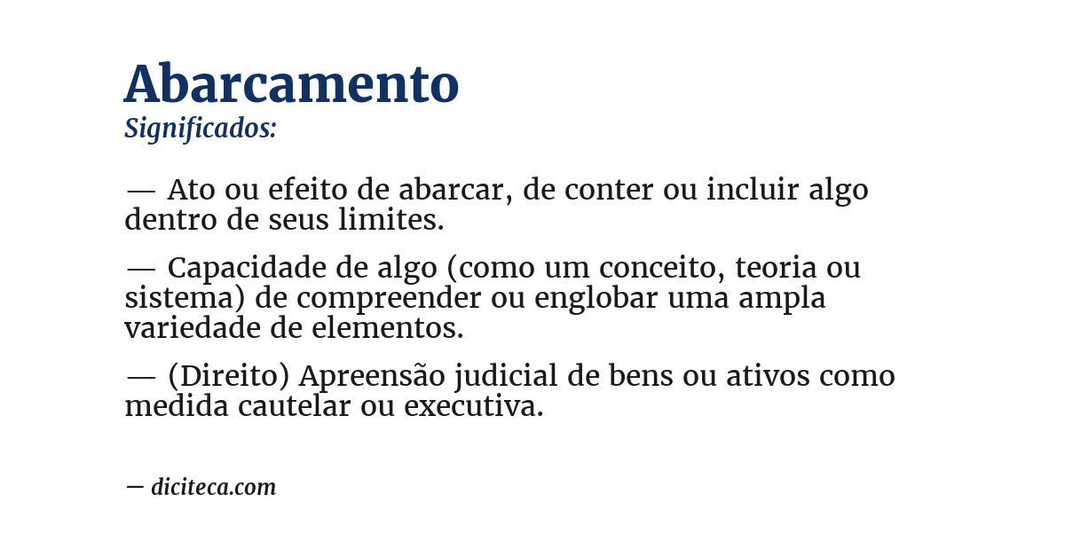 Significado de abarcamento