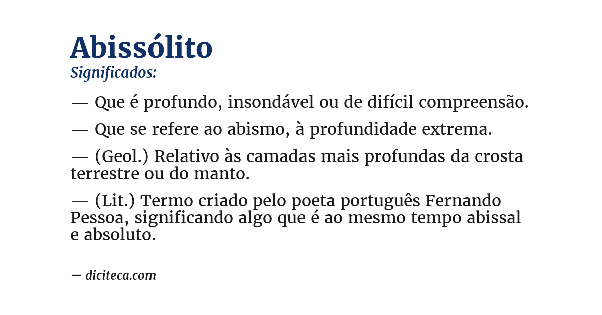 Significado de abissólito