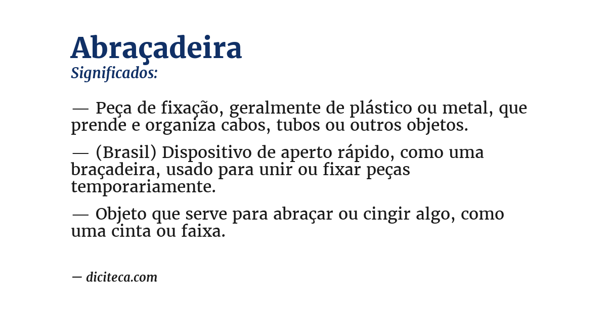 Significado de abraçadeira
