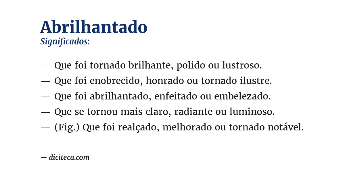 Significado de abrilhantado