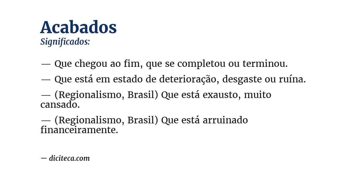 Significado de acabados
