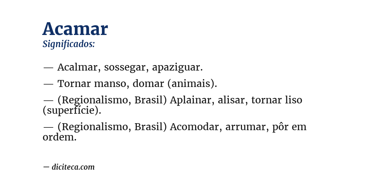 Significado de acamar