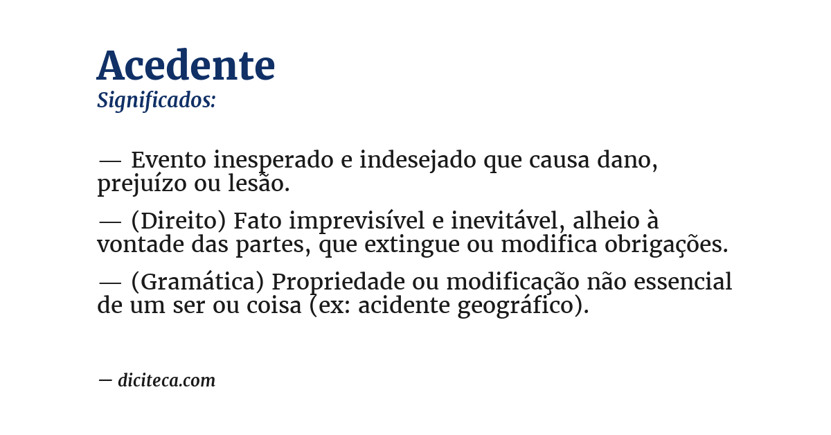 Significado de acedente