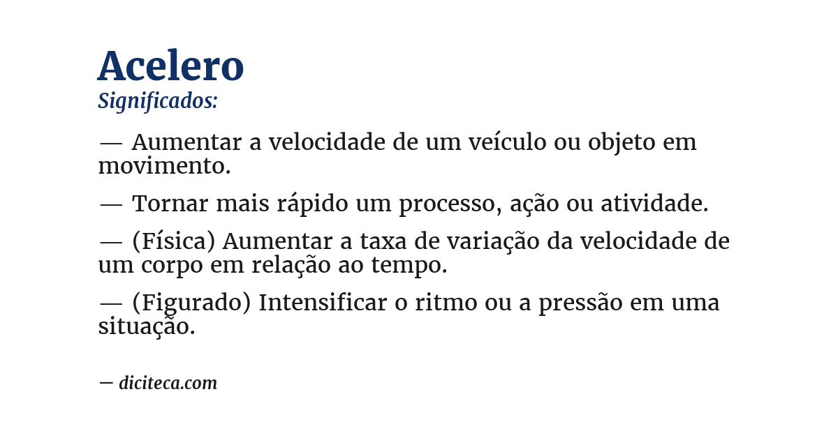 Significado de acelero