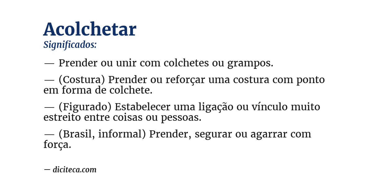 Significado de acolchetar