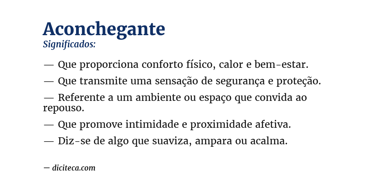 Significado de aconchegante