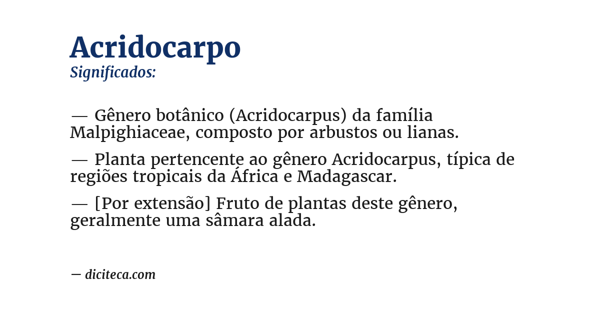 Significado de acridocarpo
