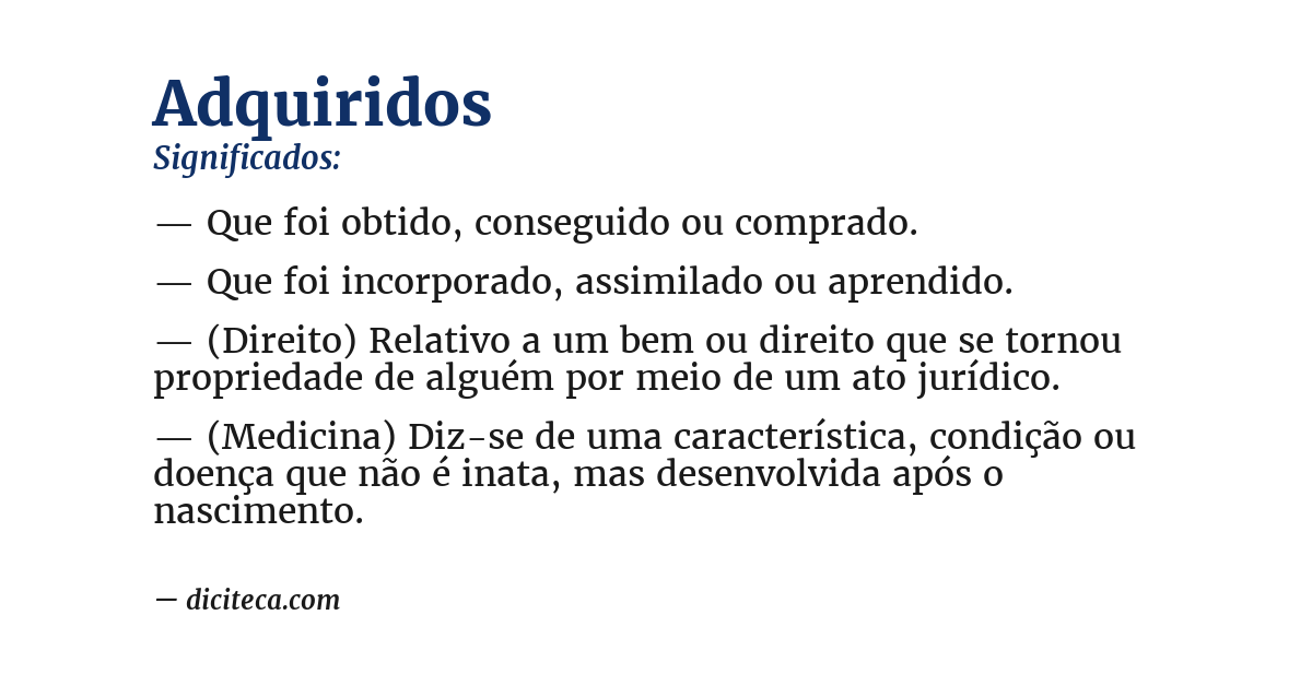 Significado de adquiridos