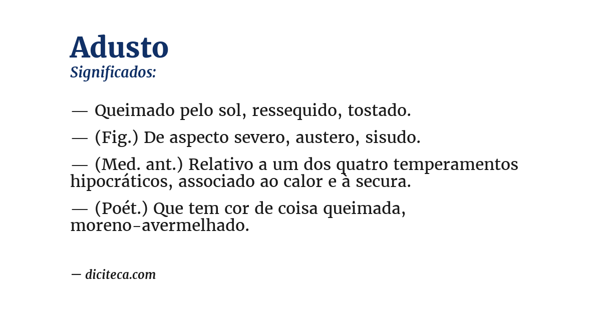 Significado de adusto