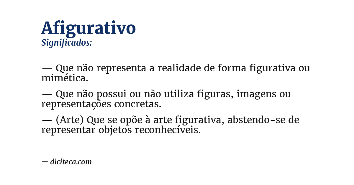 Significado de afigurativo