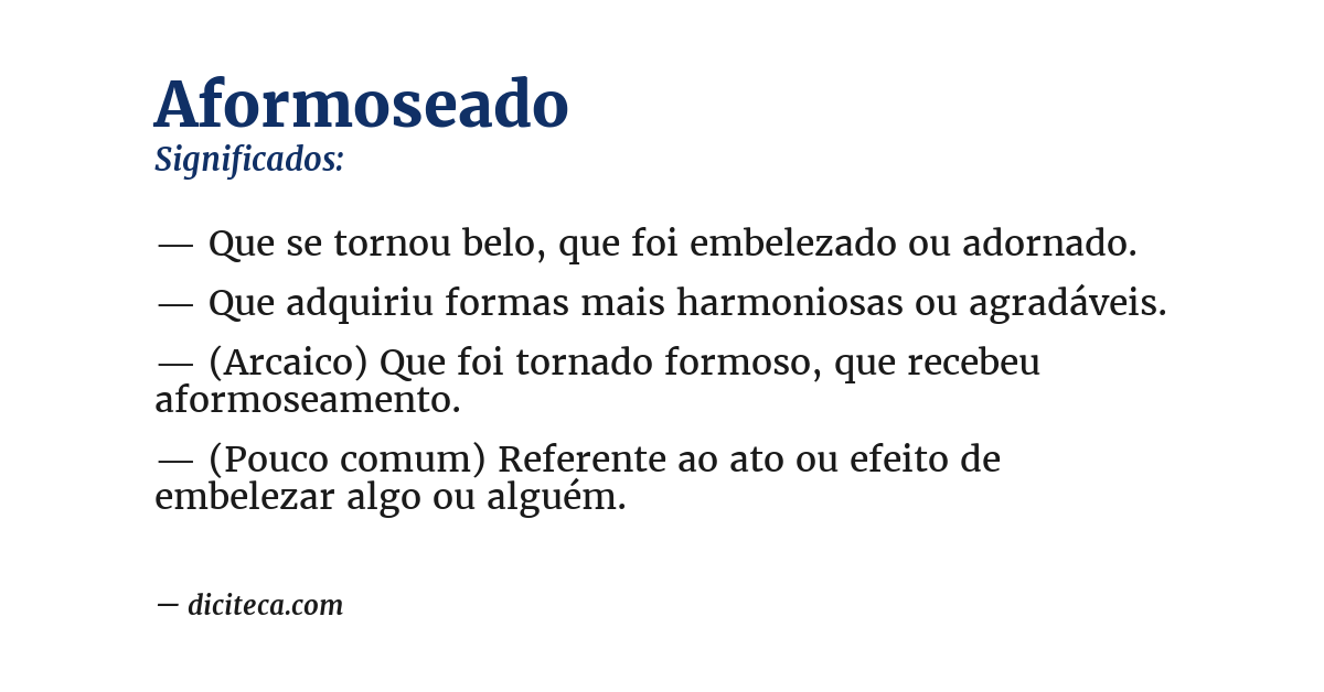 Significado de aformoseado