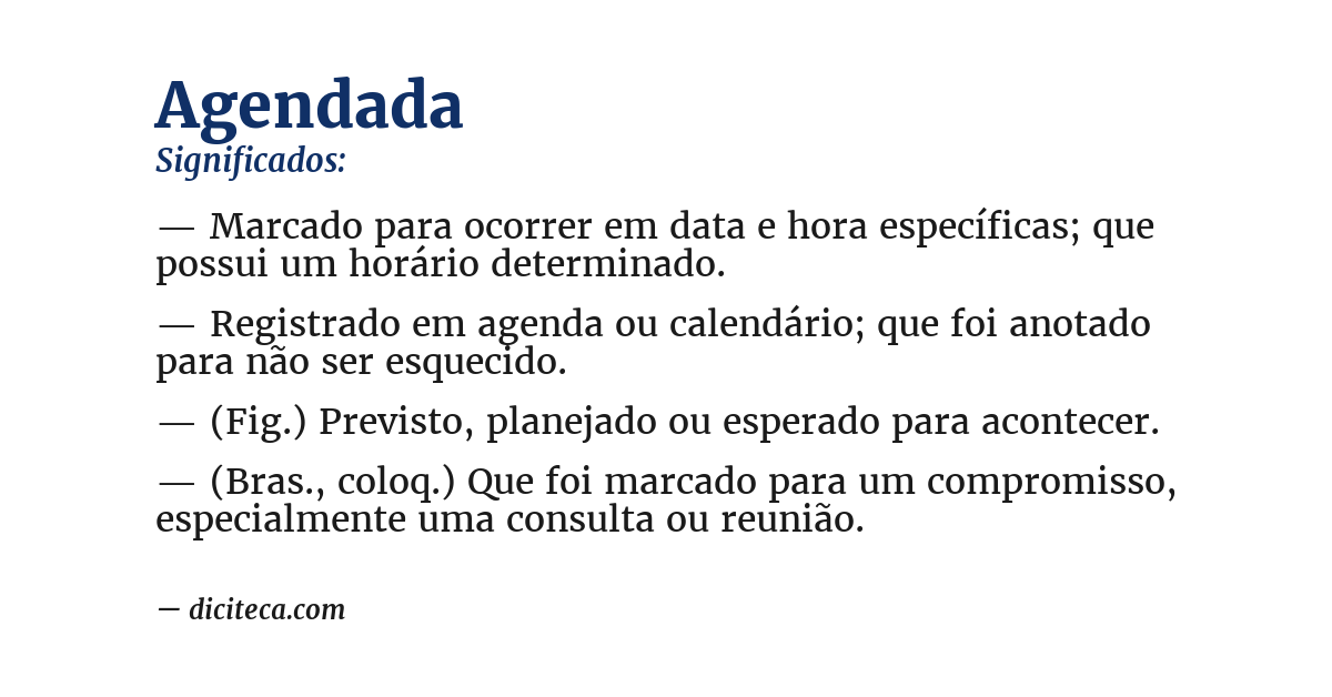 Significado de agendada