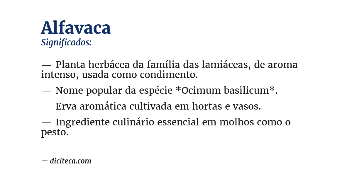 Significado de alfavaca