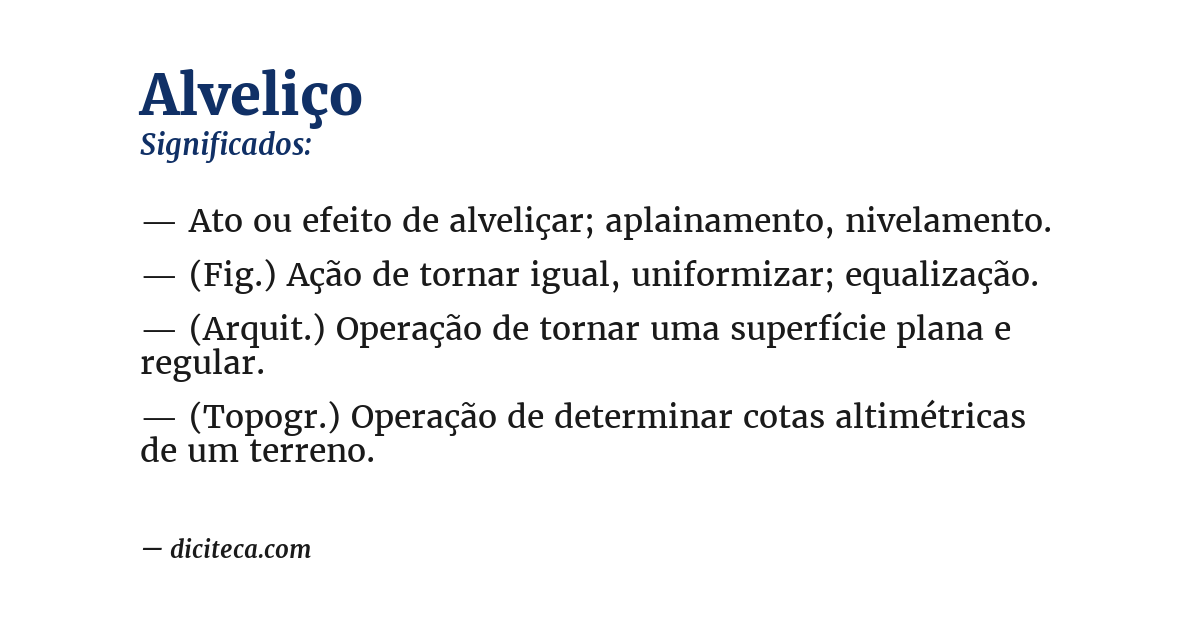 Significado de alveliço