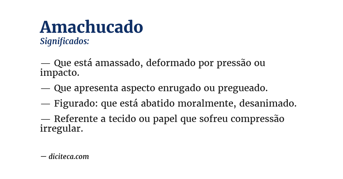 Significado de amachucado