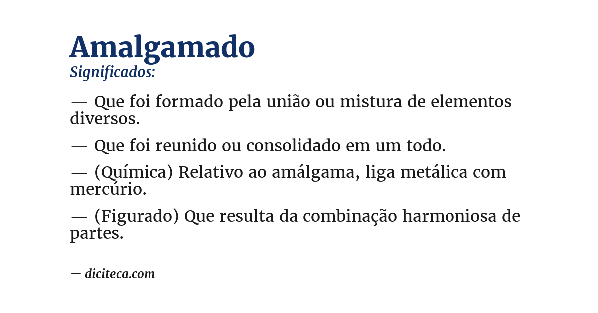 Significado de amalgamado
