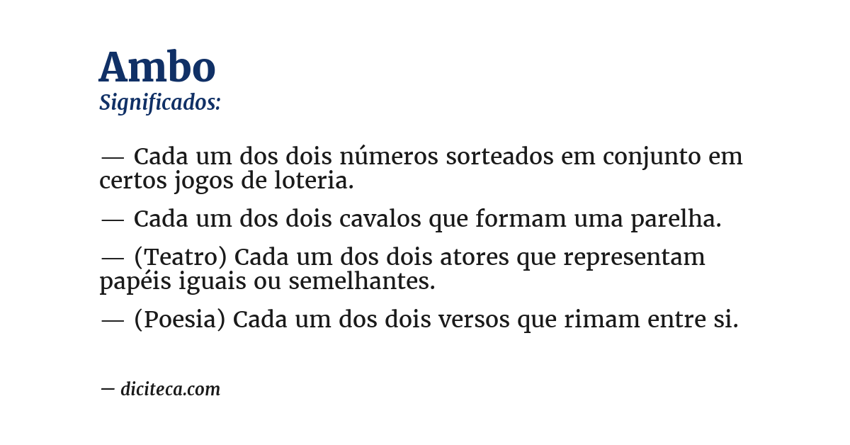 Significado de ambo