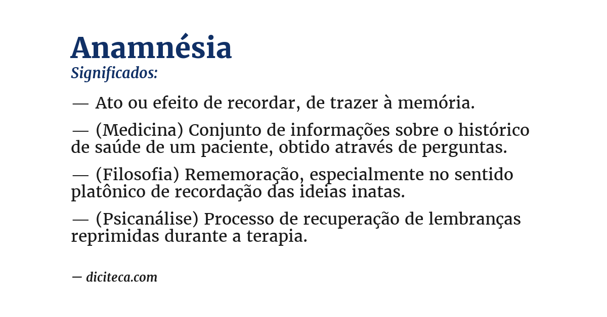 Significado de anamnésia