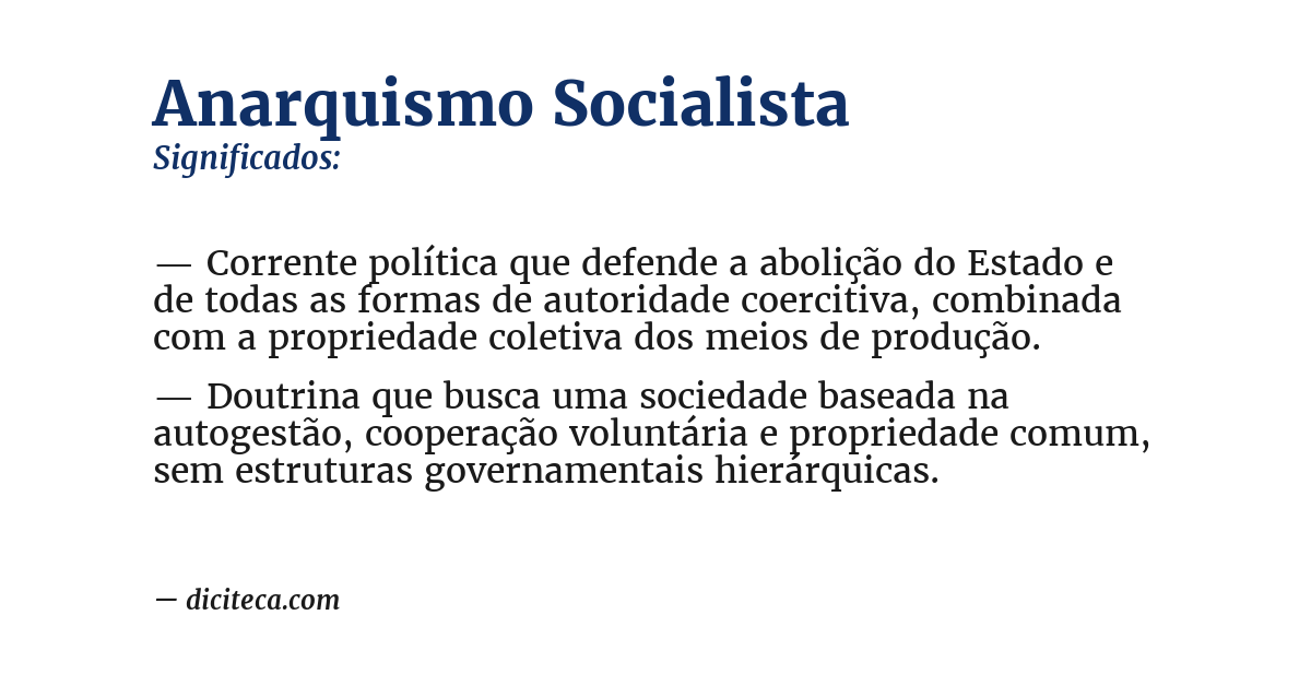 Significado de anarquismo socialista