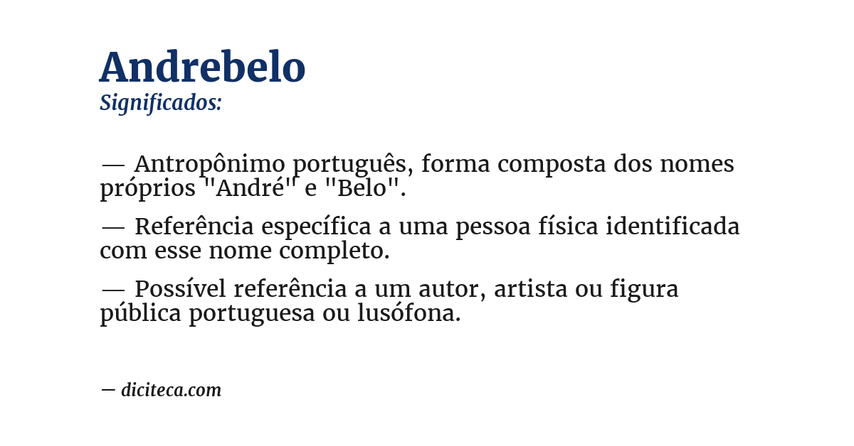 Significado de andrebelo