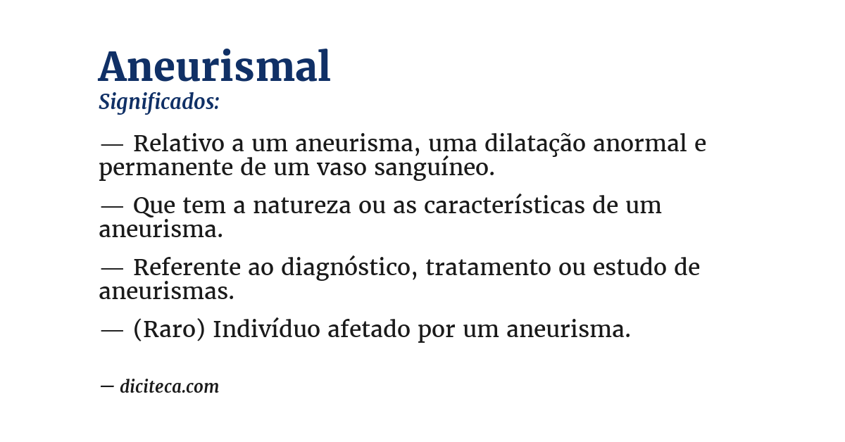 Significado de aneurismal