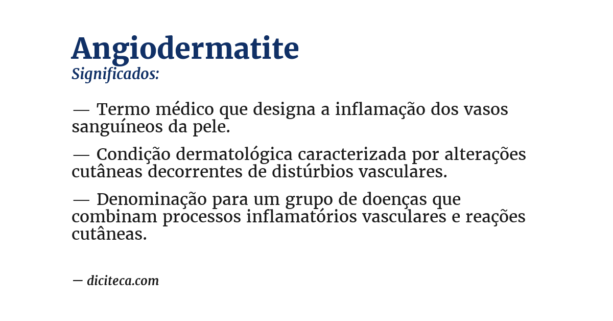 Significado de angiodermatite