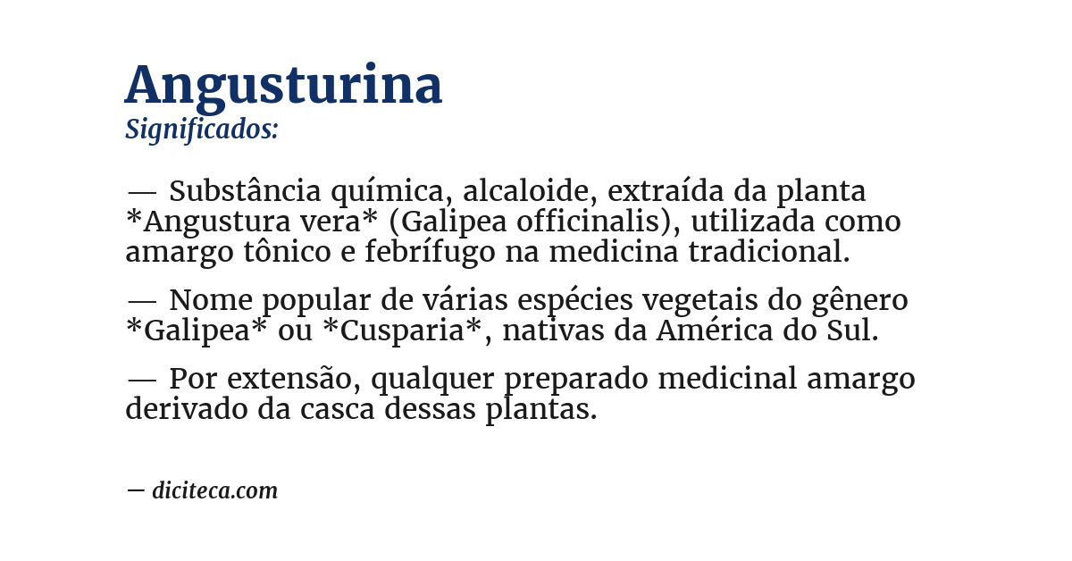 Significado de angusturina
