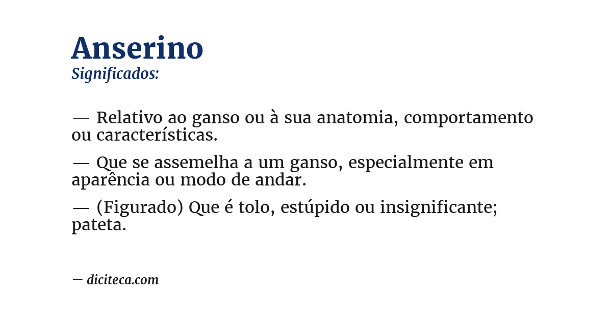 Significado de anserino