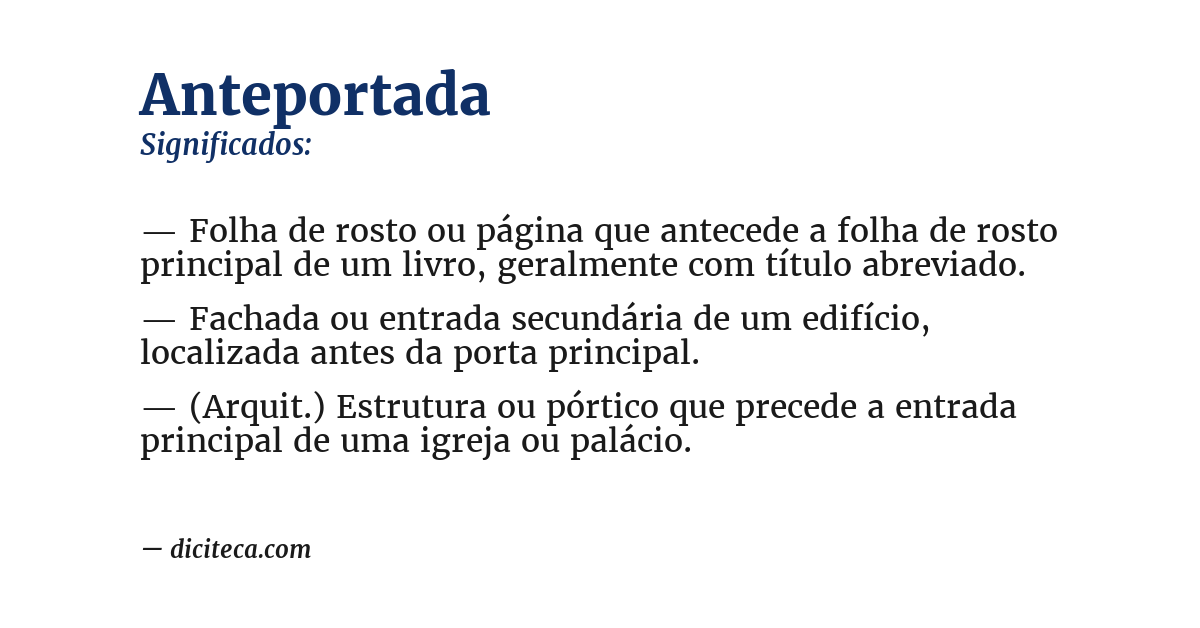 Significado de anteportada