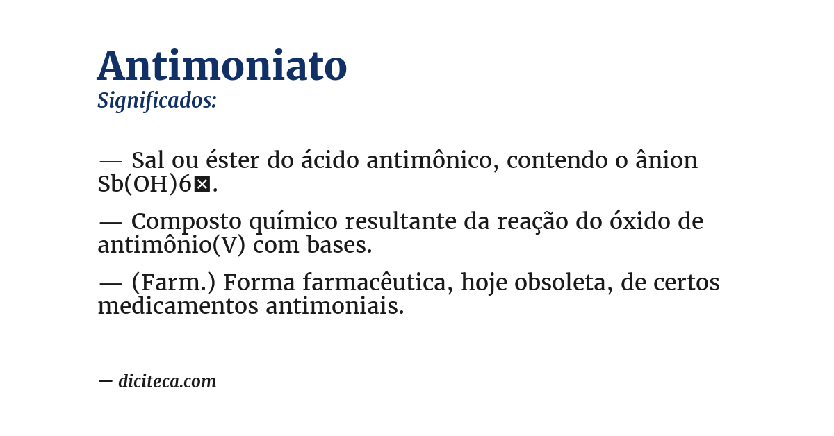 Significado de antimoniato