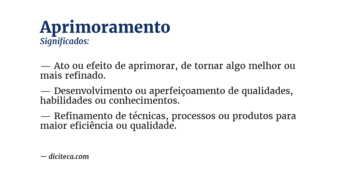 Significado de aprimoramento