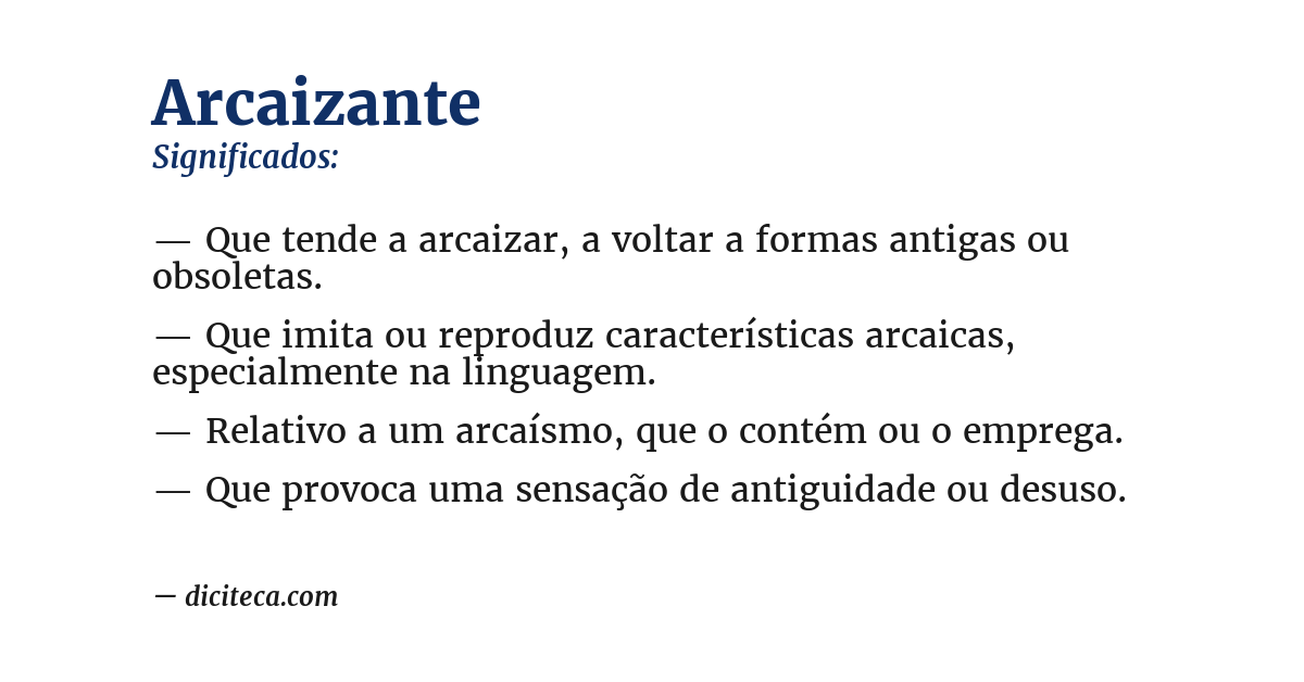 Significado de arcaizante