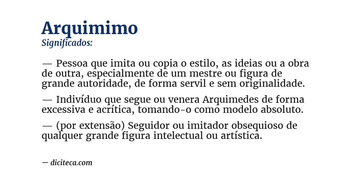 Significado de arquimimo