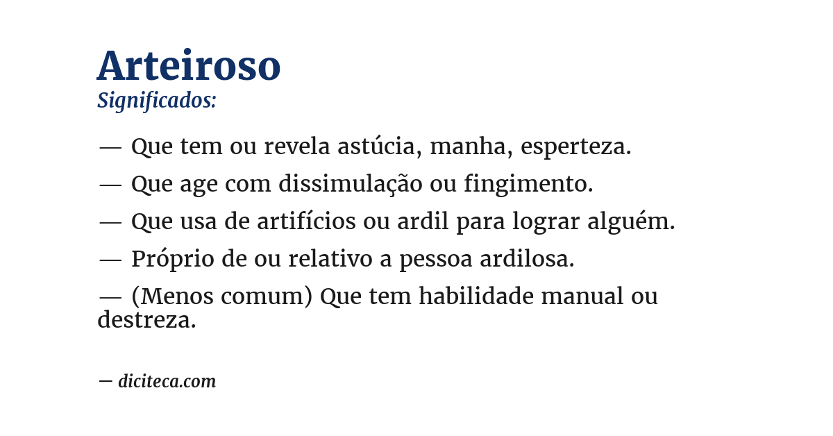 Significado de arteiroso