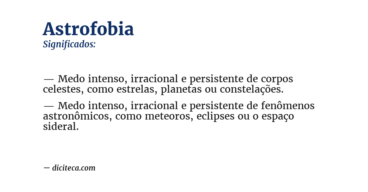 Significado de astrofobia