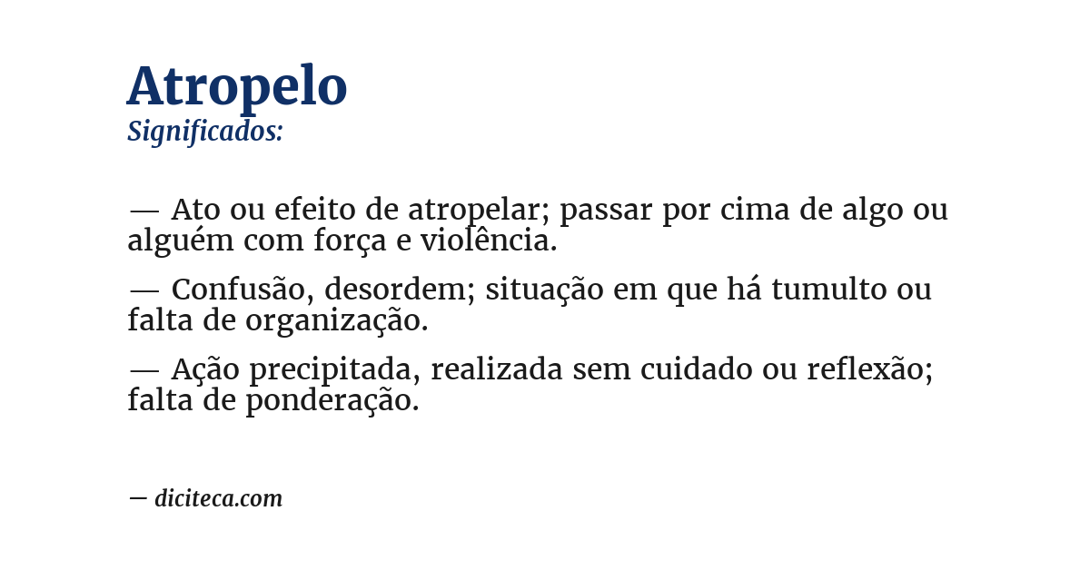Significado de atropelo