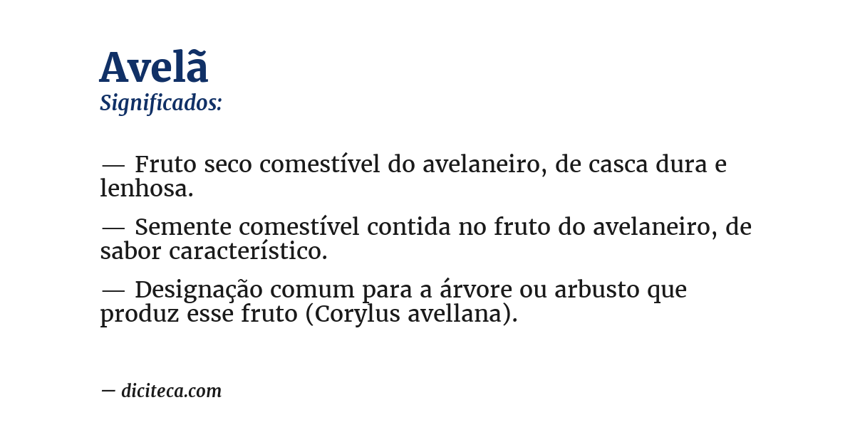 Significado de avelã
