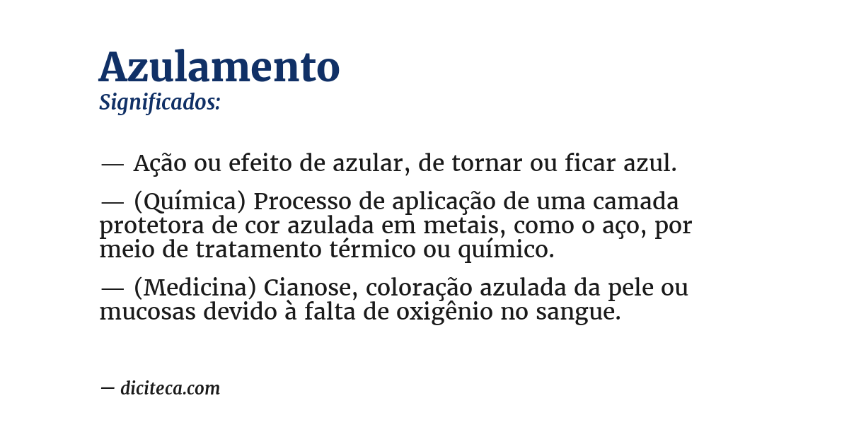 Significado de azulamento