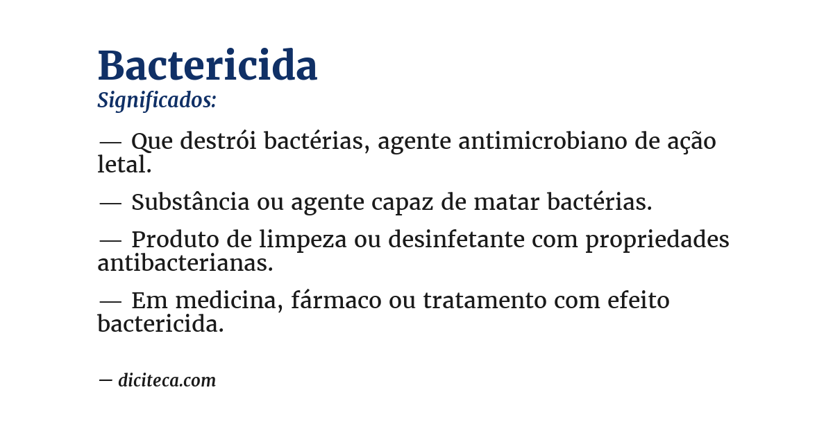 Significado de bactericida