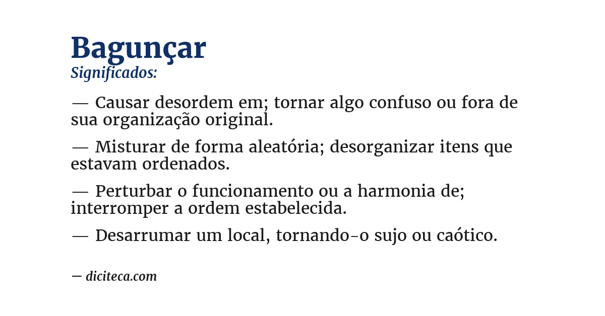 Significado de bagunçar