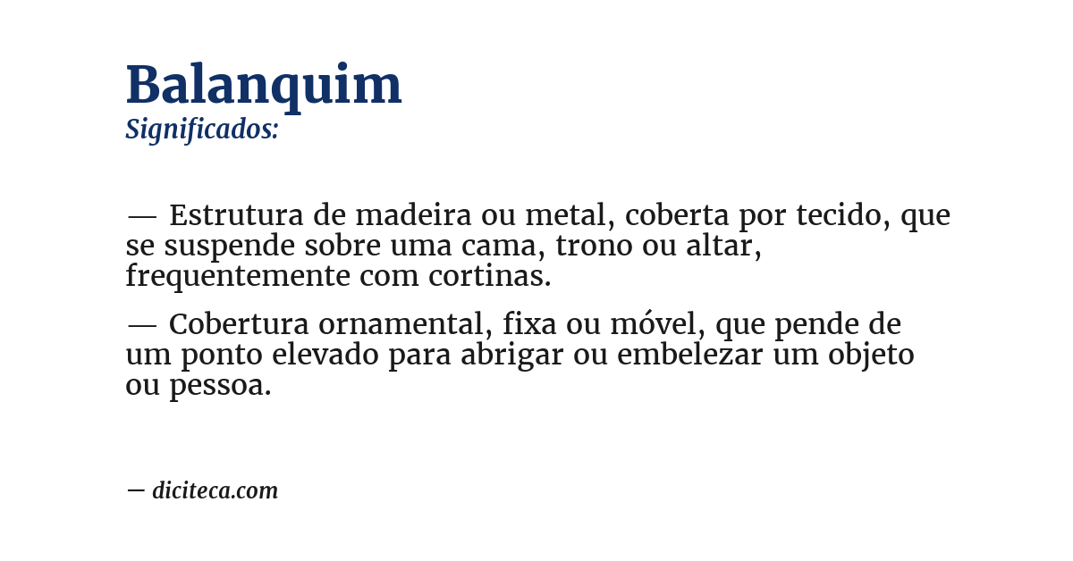Significado de balanquim