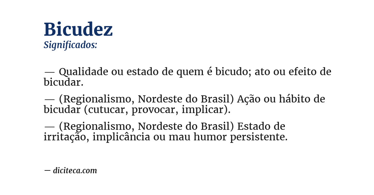 Significado de bicudez