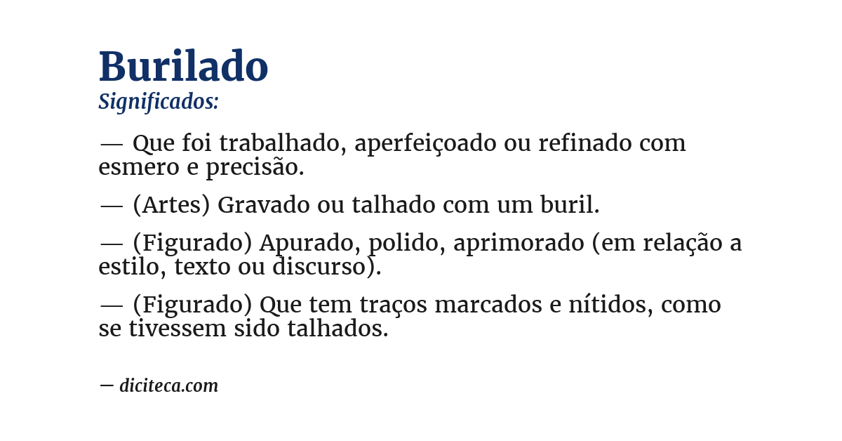 Significado de burilado