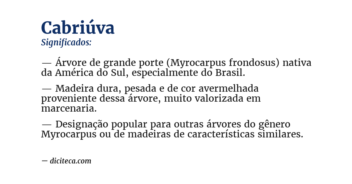 Significado de cabriúva