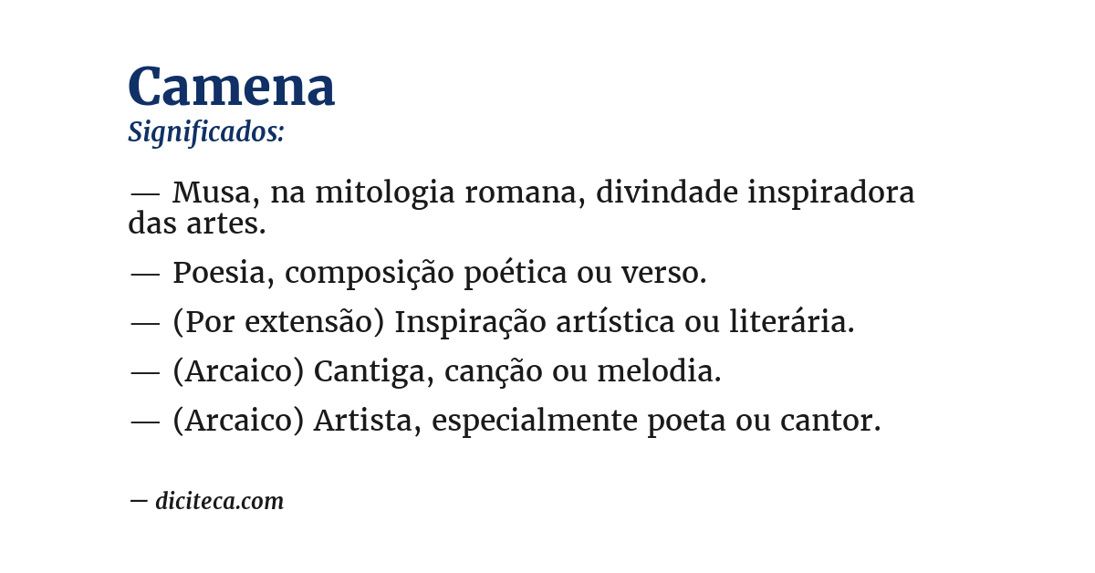 Significado de camena