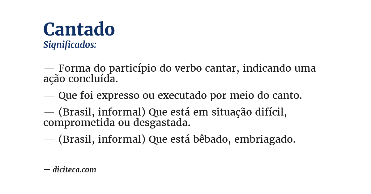 Significado de cantado